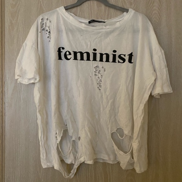 Distressed Feminist Graphic Tee - Picture 1 of 3